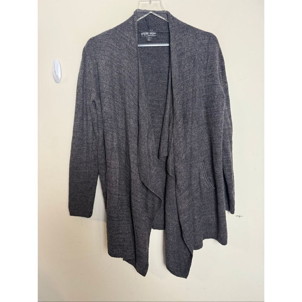 Barefoot Dreams CozyChic Lite Island Wrap Style 903 Gray L/XL Open Front Soft Kn